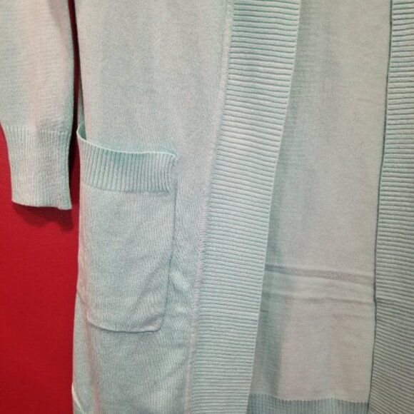 NEW Aqua Blue CIELO Long Cardigan Sweater Ladies SMALL - Picture 3 of 6